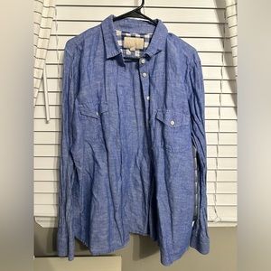 Banana republic blue button down XL